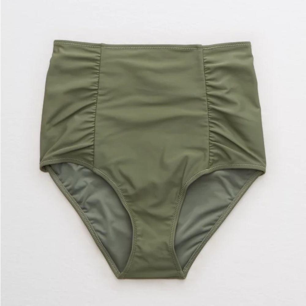 Aerie Olive High-Waisted Swim Bottom